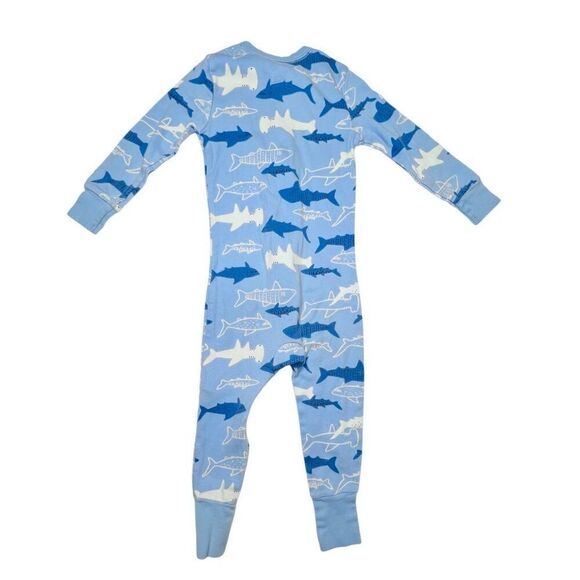 Old Navy‎ (2) Toddler Zipper Footies Sleeper Romper Sharks Cosmos Planets sz 2T - Picture 6 of 9